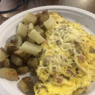"wrecked" meat lovers omelette
