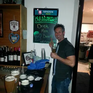 Adam drinking a whole lotta beers!!