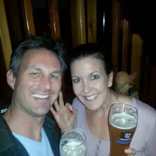 Oktoberfest at Waldies!  Keeping Adam's German loins alive!