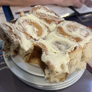 Fresh HOT cinnamon rolls for an appetizer