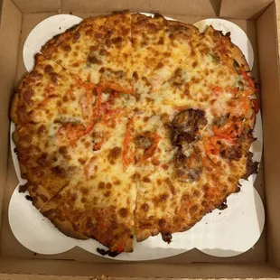 Skimpy toppings on the pizzas, not really $2 worth