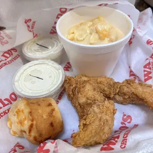 Kids meal tenders with Mac and cheese