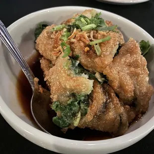 Flash Fried Chive Cakes