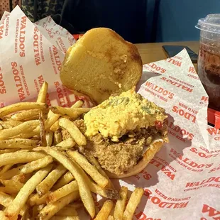 Southern Chicken Sandwich with a side of fries