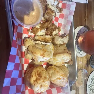Biscuits and chicken from the appetizer list