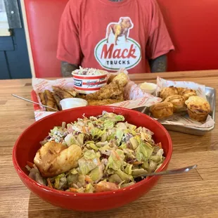 Chop salad and 6 piece tender meal.  Generous portions too