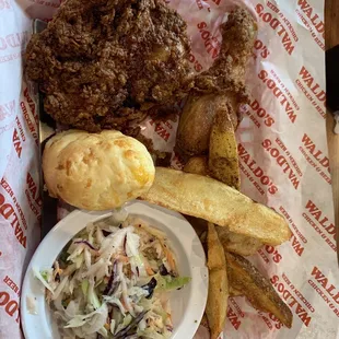 1/4 dark fried chicken plate