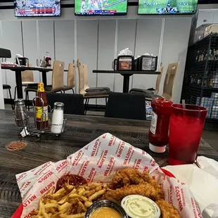 Chicken strips and fries