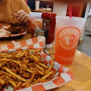 Over Seasoned Fries &amp; Teeny Tiny Wings.  Strawberry Lemonade Was Good. No Bisquit   Husband Ordered A 3 PC Meal 1 Mini Bisquit