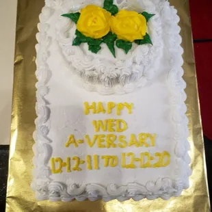 Beautiful cake made for us.