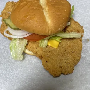 Hand cut and hand breaded tenderloin.