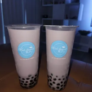 Taro bubble teas