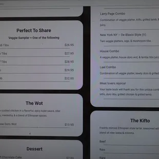 prices posted on website when we ordered