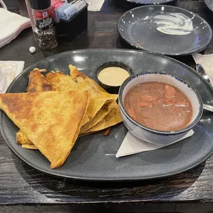 Cajundillas with red beans and rice.