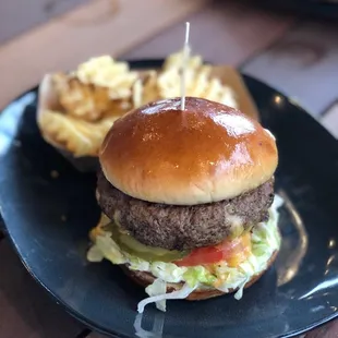 Stuffed burger, my first burger in a while - good!