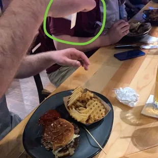 Wrapper from cheese on a burger