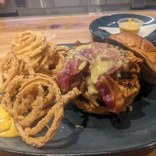 Black Jack Chicken and onion rings