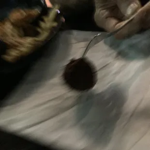 Burned hushpuppy. Blackened???!