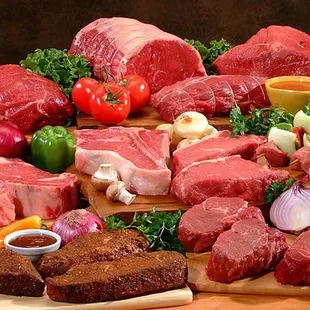 Custom butchering, retail meat counter, spices, BBQ sauces. raw diet meat supplements and treats for pets.