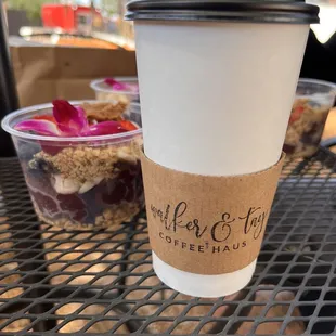 a cup of coffee on a table