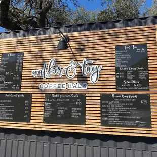 the menu on the wall