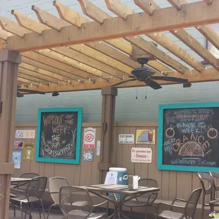 Outdoor seating.