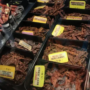 a variety of meats for sale