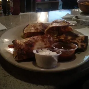 Chk quesadilla add bacon.  You can thank me for the idea later