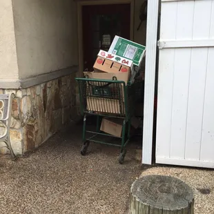 service entrance, which you pass by when going to entrance was piled with trash