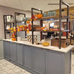 Behind the hostess stand