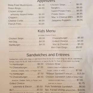 the menu