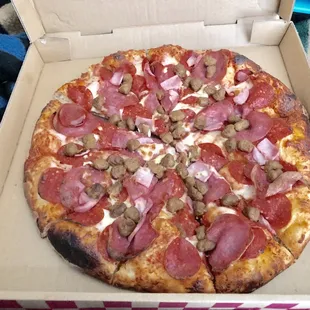 Meat Lovers for $12. I got 2 meat lovers and wings for $30