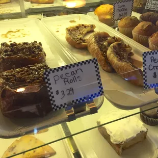 Giant pecan rolls and croissants