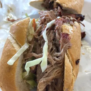 Cochon de lait po&apos;boy with slaw.  Fabulous!