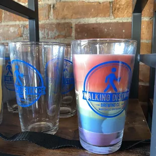 a variety of drinking glasses