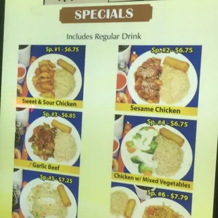 specials for special meals