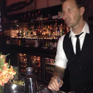 a bartender at a bar