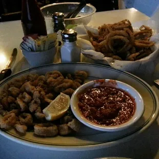Fried Calamari and Onion Rings