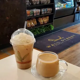 Iced Lavender Mocha and an Americano