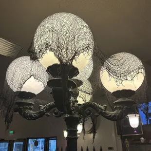 a chandelier made of lace