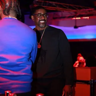 a man and a woman talking