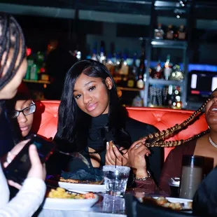 a woman eating a meal