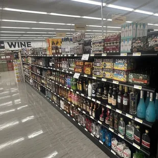 shelves of wine and spirits
