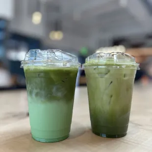 Left: Pandan Matcha Right: Blueberry Matcha