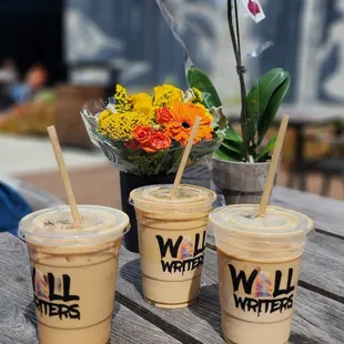 Sea salt latte and 2 lattes