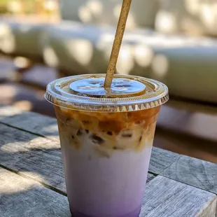 Ube latte. Pretty!