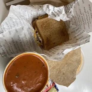 Grilled tuna sandwich &amp; tomato soup $9.63