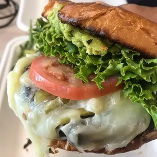 Veggie burger with avocado