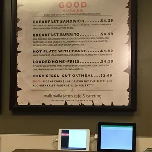 Breakfast Menu