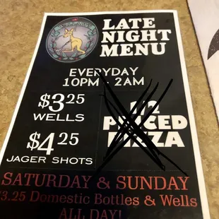 menu